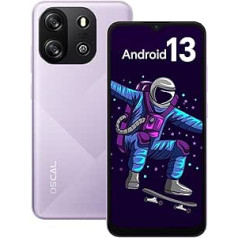 OSCAL viedtālrunis bez līguma 4GB RAM 32GB ROM 256GB TF/SD, Flat1C Android 13 mobilais tālrunis lēts 6,5 collu HD+ displejs, astoņkodolu 4700mAh akumulators, 8MP kamera, 4G Dual SIM mobilie tālruņi 5G Wi-Fi