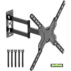 Full Motion TV Wall Mount for Most 26-60 Inch TVs, Heavy Duty TV Mount with Articulating Arm Fits LED CD OLED 4K TVs, Max VESA 400mm x 400mm, Load Capacity 66lbs