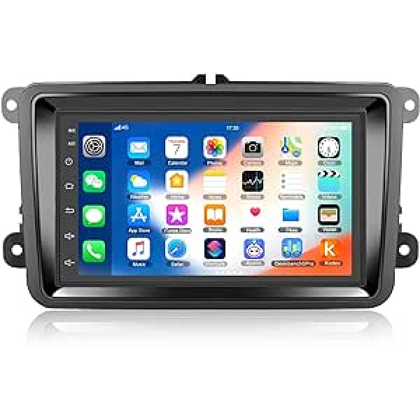 CAMECHO Android 12 automašīnas radio ar satelīta navigācijas ierīci VW Golf V VI 5 6 Polo CC Passat B6 Tiguan EOS Scirocco, dubultā DIN automašīnas radio ar 7 collu ekrānu Bluetooth RDS/FM MirrorLink un USB