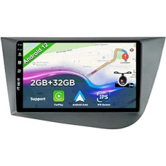 BXLIYER 9 collu Android 12 automašīnas radio priekš Seat Leon MK2 (2005-2012) — atpakaļskata kamera bez maksas — 2G + 32G — 2 DIN — DAB vadība ar stūri, WiFi Carplay Android automašīnu DSP dalīts ekrāns 4G Bluetooth