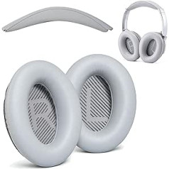 Rezerves ausu spilventiņi QC35 / QC35 II un QC35 galvas saite / QC35 ii galvas stīpas V3 spilventiņu spilventiņš, kas saderīgs ar Bose QuietComfort 35 (QC35) un Bose QuietComfort 35 ii (QC35 ii) austiņām (pelēka)