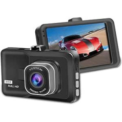 Dash Cam Car 1080P automašīnas kamera ar 3 collu LCD ekrānu, 170° platleņķis, 360° rotējošs piesūceknis, Super Night Vision, G-sensors, WDR, stāvēšanas režīms, cilpas ierakstīšana