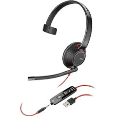 Plantronics Blackwire C5220 stereoaustiņas USB C savienotājs personālajam datoram - melns