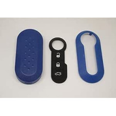 Labākais Cover Key Shell + pogas Tastini Gumijas priekš Fiat 500 Grande Punto Evo Bravo Panda 500L Lancia Y YPSILON MUSA Delta SCOCCA Blue