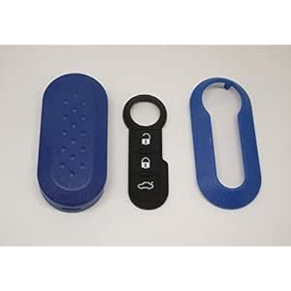 Labākais Cover Key Shell + pogas Tastini Gumijas priekš Fiat 500 Grande Punto Evo Bravo Panda 500L Lancia Y YPSILON MUSA Delta SCOCCA Blue