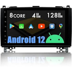 AUXOAUDIOTEK Android 12 Car Radio priekš Benz A/B Sat NAV Car Stereo DAB CarPlay priekš Mercedes W245 W169 W906 W639, Android Car Radio 9 collu skārienekrāns, DSP Octa Core 4G+128G,