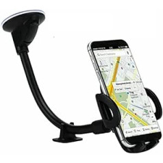 Car Phone Holder, Flexible Long Arm Car Mount [Strong Suction Anti-Shake Stabilizer] Phone Holder for Car Windscreen, Compatible with iPhone, All Smartphones