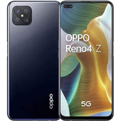 OPPO Reno4 Z 5G — 8 GB + 128 GB MediaTec 800 6,50 collu 4000 mAh 48 MP kamera Simfrei Android 10 ar divām SIM kartēm — melns (atjaunots)