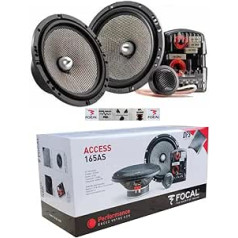 1 Kit 2 Way Focal Access 165AS 16.5 cm 165 mm 6.5 Inch Diameter 60 Watt RMS 120 Watt Max 4 Ohm 91.3 dB 2 Woofers 2 Tweeters 2 Crossovers Pair Kit + 5 Free Stickers