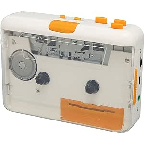 Portable Cassette Player, Walkman Cassette Audio Music Player Tape to MP3 Converter, Compatible with Laptops, Computers, Convert Mixtapes/Tape Cassettes for iPod/MP3