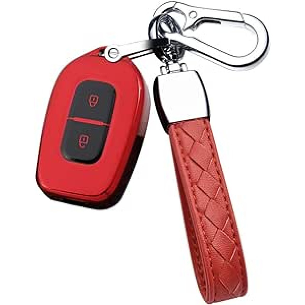 Automašīnas HIBEYO atslēgu futrālis Piemērots Renault Key Case silikona aizsargvāciņam priekš Renault Dacia Logan Duster Sandero Scenic Master Dokker atslēgu kastītes atslēgu korpusa atslēgu piekariņš 2-pogu sarkans