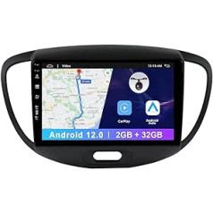 9 collu skārienekrāns 1080P Android 12 automašīnas radio priekš Hyundai Grand i10 2008-2012 GPS — 2G + 32G — bezmaksas atpakaļskata kamera — atbalsta DAB/Stūres vadību/WiFi/BT/Mirrorlink