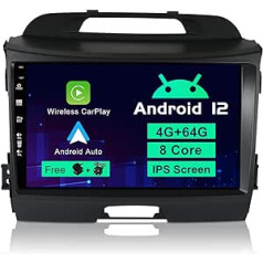 SXAUTO automašīnas radio Android 12 der Kia Sportage (2010-2015) - iebūvēts Carplay/Android Car/DSP - LED kameras mikrofons bez maksas - [4G + 64G] - 9 collu 2 DIN - atbalsta DAB stūres vadību 4G WiFi BT