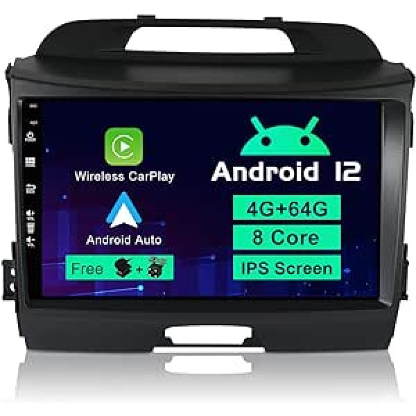 SXAUTO automašīnas radio Android 12 der Kia Sportage (2010-2015) - iebūvēts Carplay/Android Car/DSP - LED kameras mikrofons bez maksas - [4G + 64G] - 9 collu 2 DIN - atbalsta DAB stūres vadību 4G WiFi BT