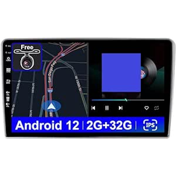 Android 12 2 Din 9 collu stereo automašīnas radio priekš Toyota Avensis 2002-2008 ar GPS atbalstu Bluetooth DAB USB ekrāns sadalīts Wi-Fi 4G MirrorLink RDS USB 2G + 32G