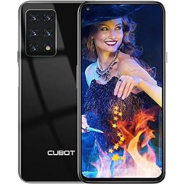 CUBOT X30 viedtālrunis 8 GB + 128 GB Android mobilais tālrunis, 6,4 collu FHD+ displejs, 48 MP kamera, astoņkodolu viedtālrunis bez līguma 4G divu SIM kartu mobilais tālrunis/pirkstu nospiedums/NFC/GPS/OTG (melns)