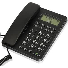 Corded Landline Phones for Home/Hotel/Office, Desk Corded Phone with Display and Adjustable Volume, Support Music on Hold, Hands-Free Calling