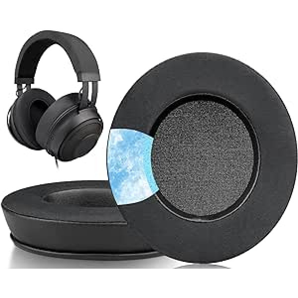 SOULWIT Cooling-Gel Profesionālie ausu spilventiņi Razer Kraken 2019/Tournament Edition/Ultimate/Kitty, Ausu spilventiņi priekš Nari/Essential/Ultimate, Blackshark V2 X, Kraken X/V3 X austiņas (melnas)