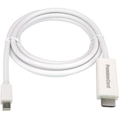 PremiumCord Mini DisplayPort uz HDMI M/M 5 m Mini DP adaptera kabelis, kas saderīgs ar video Full HD 1080p Dolby True HD White