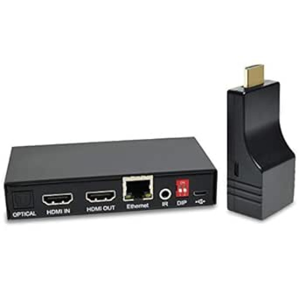 DDMALL 4K HDMI paplašinātājs atbalsta lokālo loku, līdz 70 m pie 4K @ 60 Hz, izmantojot CAT5e/CAT6 kabeli, HDR, HDCP 2.2/1.4, HDMI 2.0, atbalsta SPDIF un analogo audio, kompakts izmērs, HE-35