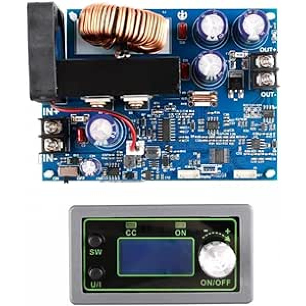 CNC pakāpeniski regulējams barošanas avota modulis, 50 V 20 A CNC Buck regulējams barošanas modulis, 1000 W voltmetrs līdzstrāvas sprieguma regulatora panelis ar LCD displeju