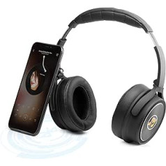 MusicMan aktīvā trokšņu slāpēšana Bluetooth Overear austiņas Bezvadu BT-X43 stereo austiņas ar ANC un brīvroku funkciju, iebūvēts mikrofons, (G) 20,5 x (W) 14,5 x (A) 8,3 cm, balta