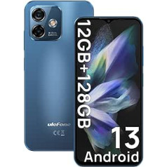 Ulefone Note 16 Pro Android 13 mobilais tālrunis, 12 GB + 128 GB/SD-256 GB, 6,52 collu HD+5G WiFi, 50 MP + 8 MP divu kameru 4400 mAh viedtālrunis, divu SIM kartu 4G viedtālrunis bez līguma, sejas ID/GPS/OTG/2 gads