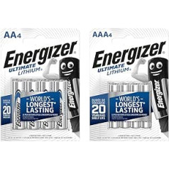 Energizer 4 x AA Ultimate litija baterijas un AAA Ultimate litija baterijas