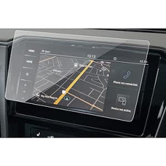 SXCY savietojams ar VW Passat B8 GTE Variant Alltrack 2020-2023 navigācijas ekrāna aizsargu, 9,2 collu Discover Pro rūdīta stikla ekrāna aizsargu, 9H cietību, skrāpējumu izturīgu, pret pirkstu nospiedumiem