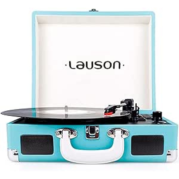 LAUSON CL604 Schallplattenspieler Koffer Bluetooth | Plattenspieler USB Digitalisieren | Integrierte Stereo-Lautsprecher | Vinila atskaņotājs Vintage (Blau)