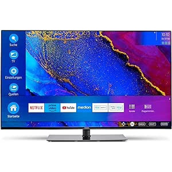 MEDION X14314 (MD 30720) 108 cm (43 collu) televizors (viedtelevizors, 4K Ultra HD, Dolby Vision HDR, Dolby Atmos, Netflix, Prime Video, MEMC, mikro aptumšošana, Bluetooth, PVR)