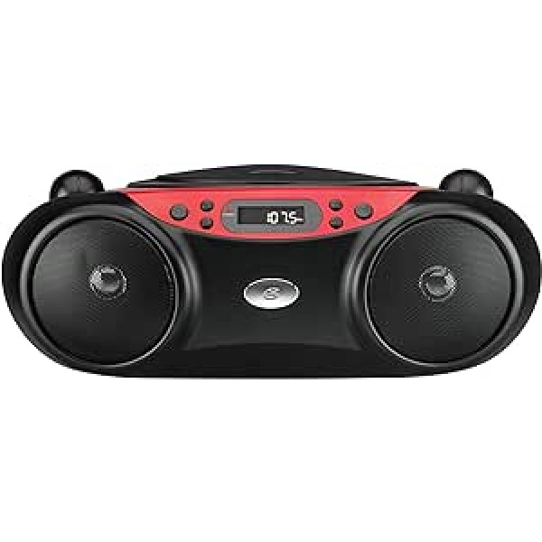 GPX bc232r Tragbarer CD Player schwarz, rot CD-Player – CD-Player (FM, Teleskop, LCD, Weiß, DIGITAL, 3,5 mm)