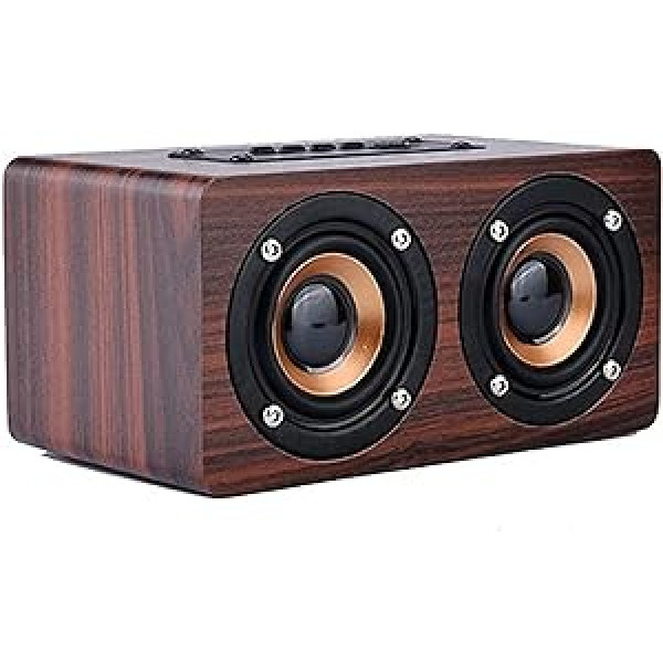 Veemoo Kabellos Bluetooth Lautsprecher Holz 8 Stundu Spielzeit 10W Tragbar Stereo Redner ar Mic Unterstützung TF-Karte Handsfree AUX iPhone iPod iPad Samsung LG HTC klēpjdatoram