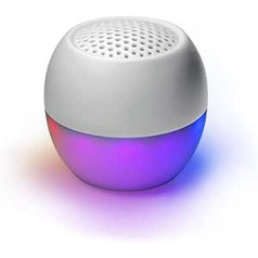 Boompods Soundflare ilgtspējīgs pārnēsājams mini Bluetooth skaļrunis, izgatavots no plastmasas, kas savienots ar okeānu, āra skaļrunis mazs, IPX6 ūdensizturīgs, 5 stundu atskaņošanas laiks, mikro, balts