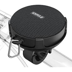 Inwa Bluetooth velosipēda skaļrunis, pārnēsājams, 5w8H IPX7 aprīkots velosipēdu statīvs, karabīnes āķis, iebūvēts mikrofons, TF kartes režīms (melns)