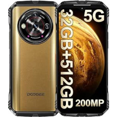 DOOGEE V30 Pro 5G āra viedtālrunis (2024), 32 GB RAM + 512 GB ROM āra mobilais tālrunis bez līguma Android 13, 10800 mAh (33 W) būvlaukuma mobilais tālrunis, 200 MP + 24 MP Night Vision, 6,58 collas