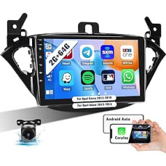 2G + 64G CAMECHO Android 12 automašīnas radio ar satelīta navigācijas ierīci Opel Corsa 2015-2019/Opel Adam 2013-2016, dubultā DIN radio ar 9 collu ekrānu, Carplay Android automašīnas spoguļa saite Bluetooth RDS FM + atpakaļgaita