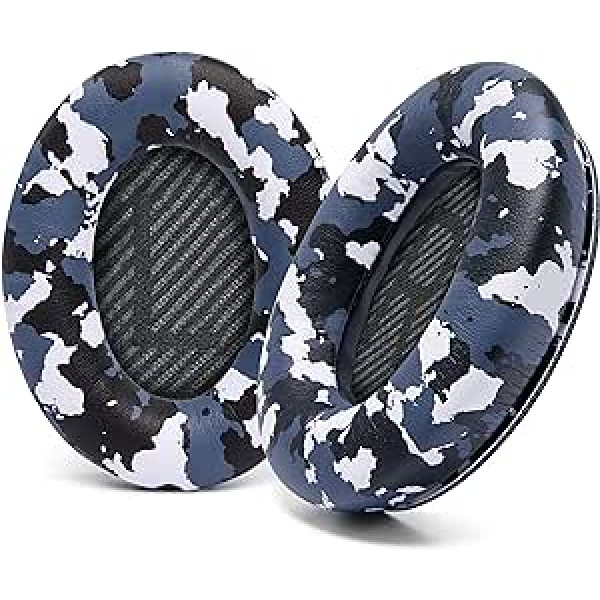 WC Wicked spilvenu nomaiņas ausu spilventiņi saderīgi ar Bose QuietComfort 35 (QC35) un QuietComfort 35ii (QC35ii) austiņām un vairāk — uzlabots komforts un izturība | Snow Camo