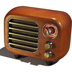 Opis Radio 3 - Small Wooden Retro Bluetooth Speaker and UHF Radio (Cherry Wood)