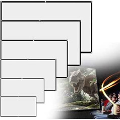 Projekcijas ekrāns, 16: 9 HD 4K salokāms pārnēsājams balts projektora ekrāns, atbalsta 160 grādu skata leņķi mājas kinozālei iekštelpu skolas āra telpā (150–332 cm (W) x 187 cm (H))