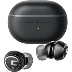 SoundPEATS Mini Pro hibrīda aktīvās trokšņu slāpēšanas bezvadu austiņas, Bluetooth 5.2 austiņas ar ANC, QCC3040, aptX adaptīvs, caurspīdīguma režīms, cVc 8.0, spēles režīms, TrueWireless spoguļošana, 21 stunda