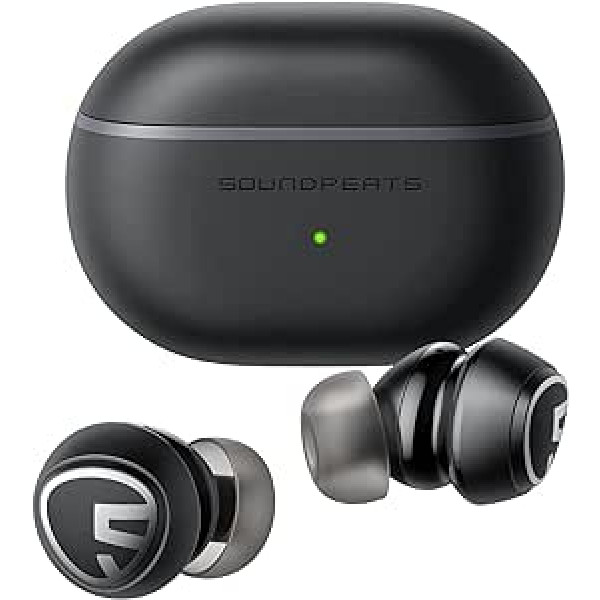 SoundPEATS Mini Pro hibrīda aktīvās trokšņu slāpēšanas bezvadu austiņas, Bluetooth 5.2 austiņas ar ANC, QCC3040, aptX adaptīvs, caurspīdīguma režīms, cVc 8.0, spēles režīms, TrueWireless spoguļošana, 21 stunda