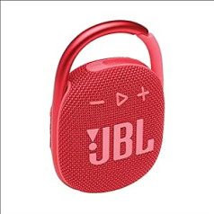 JBL Clip 4 Bluetooth skaļrunis sarkanā krāsā, ūdensizturīgs, pārnēsājams mūzikas skaļrunis ar praktisku karabīnu, līdz 10 stundām bezvadu mūzikas straumēšanas