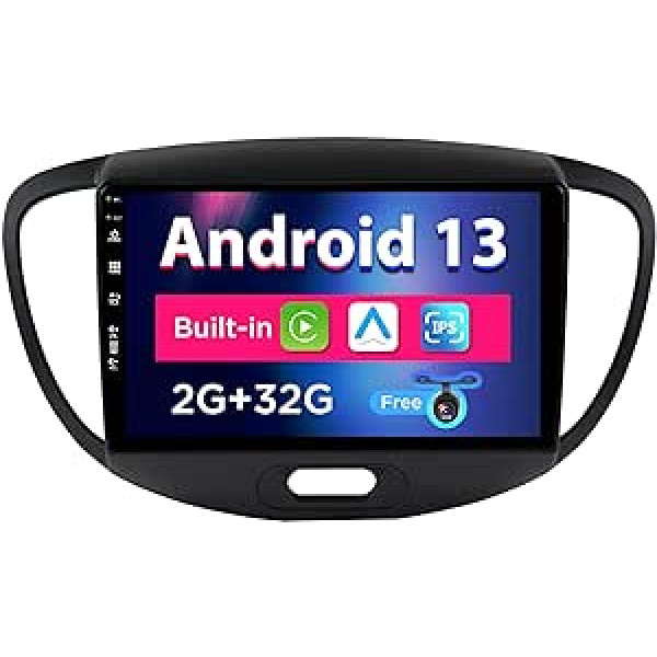 BXLIYER Android 12 IPS automašīnas radio, kas piemērots Hyundai I10 (2007-2013) - Iebūvēts CarPlay/Android Car - Bezmaksas atpakaļgaitas kamera - 2G + 32G - Stūres vadība DAB Fast-Boot BT WiFi DSP - 2 DIN 9