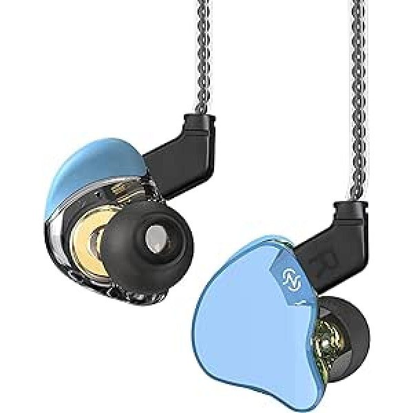 Yinyoo CCZ Emerald In-Ear Monitor austiņas, HiFi stereo austiņas DD+BA austiņas, Over-Ear IEM austiņas ar 2 kontaktu noņemamu OFC kabeli, trokšņu slāpēšana, sporta austiņas