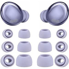 BOZILY 12 pack silikona austiņas, kas paredzētas Samsung Galaxy Buds Pro, trokšņus mazinošs caurumu izolējošs vāciņš, neslīdošs austiņu uzgaļu nomaiņa austiņu uzgaļu nomaiņai (S, M, L, violeta)