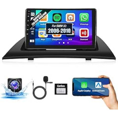 2G + 64G Android 13 automašīnas radio priekš BMW X3 E83 (2004-2012) ar Carplay bezvadu Android Car 9 collu skārienekrāna automašīnas radio ar GPS navigāciju HiFi FM / RDS WiFi Bluetooth un USB + atpakaļskata kameru un