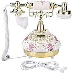 Corded Telephone, Desk Phone MS-9101 Vintage Retro Imitation Antique Phone with Caller ID Call Answer System Wired Phone for Home Use