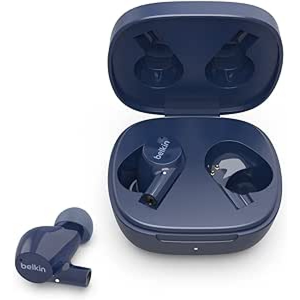 Belkin AUD004 Wireless SoundForm Rise True Wireless Bluetooth 5.2 in-ear austiņas ar uzlādes vāciņu, zils