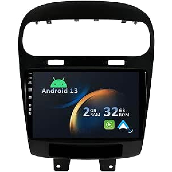 YUNTX [4 GB+64 GB] Android 12 automašīnu radio, kas paredzēts Dodge Journey (JCUV)/FIAT Freemont 2012-2016 — [Iebūvēts CarPlay/Android Car/DSP/GPS] 9 collu IPS 2.5D kamera + MIC-DAB/Stūres vadība Spoguļa saite. Bluetooth 5.0